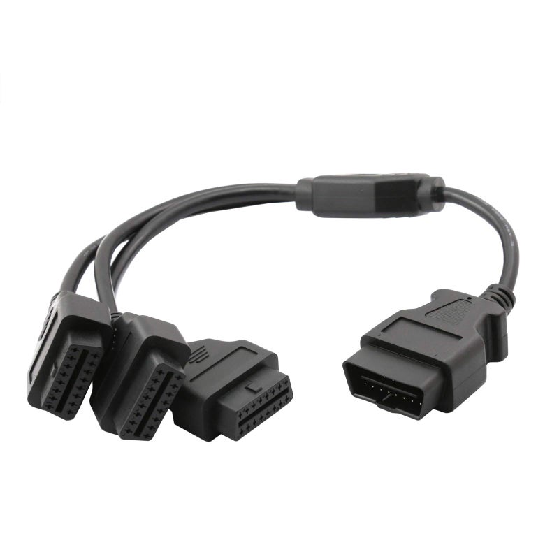 OLLGEN 1.6ft/50cm OBD2 Splitter Cable 3 Way OBD-II Extension Cable Full 16 Pin OBD Splitter 1 to 3 Female Y Cable Car Diagnostic Extender Cord Adapter (Black) - Image 5